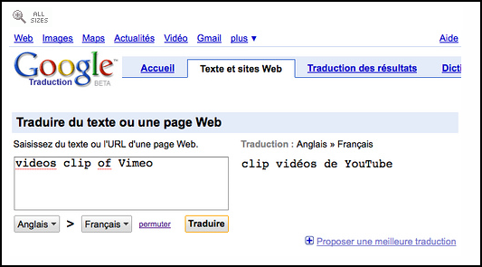 google needs french lessons  translates  u0026quot vimeo u0026quot  to