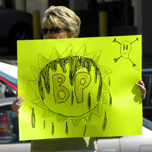 BP protester in Bloomington, MN