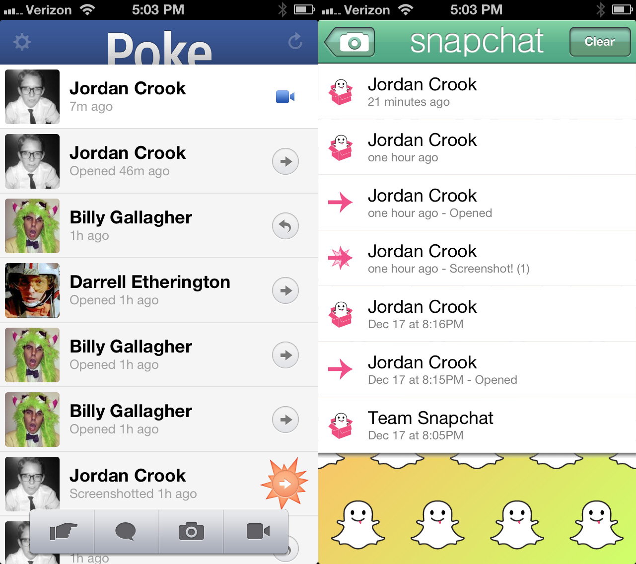 facebook poke vs snapchat what s the difference techcrunch