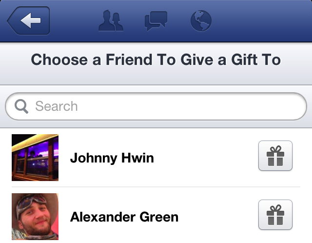 Facebook Gift Selector Done