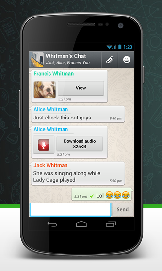 whatsapp screen shot android