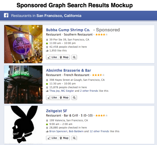 Facebook Sponsored Graph Search Mockup Done