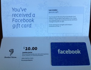 Facebook Gift Card Envelope