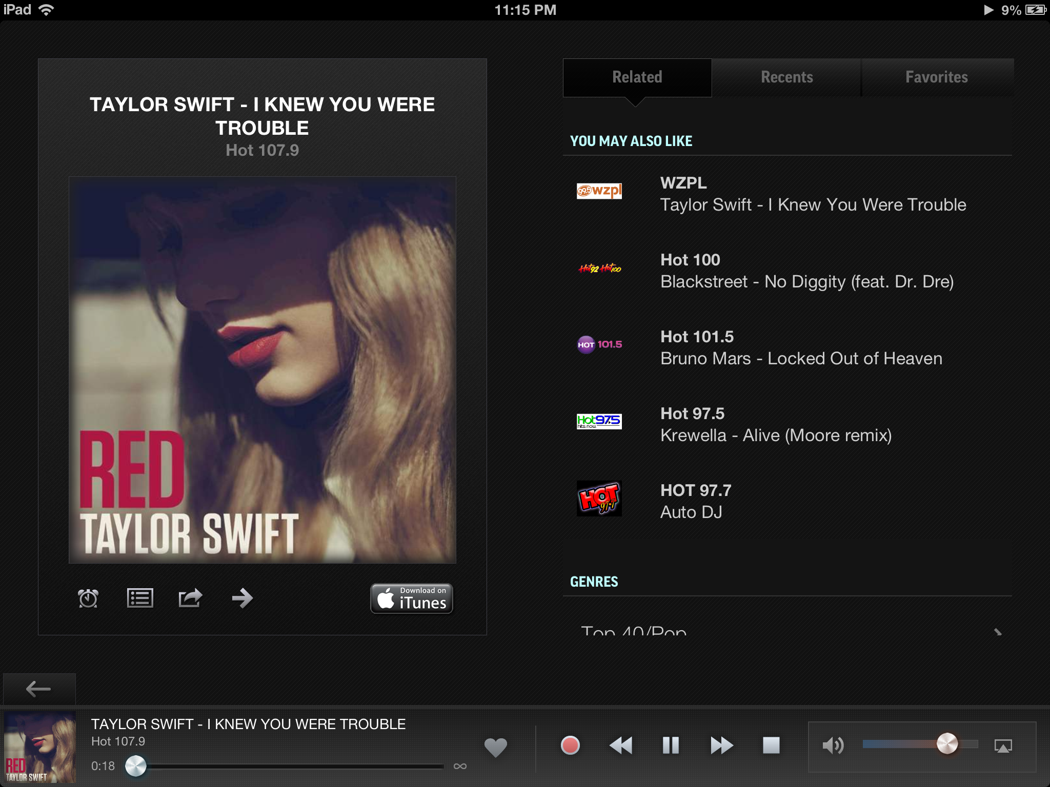 TuneIn Live - iPad Screenshot 1 - Station