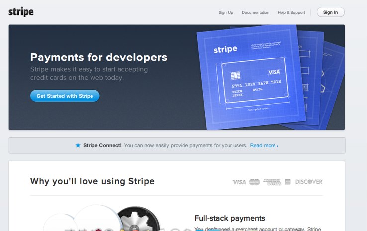 stripe front page