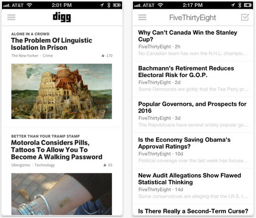 Digg Reader iOS
