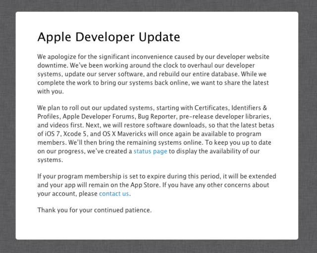 apple developer notice