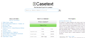 Screenshot of Casetext homepage