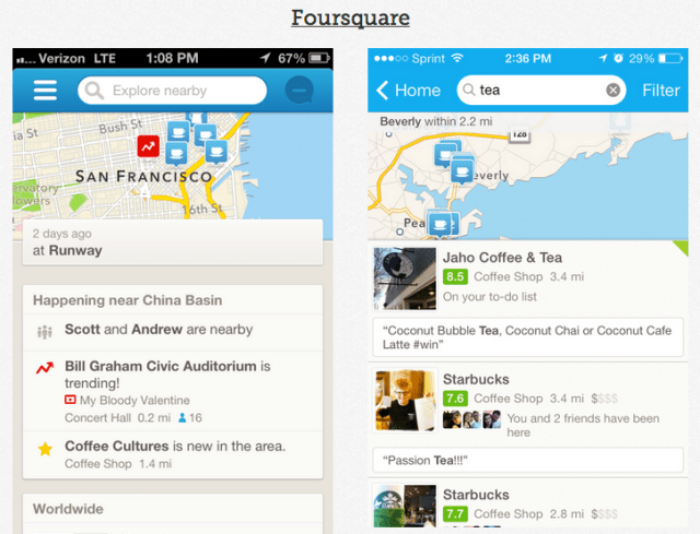 Foursquare iOS 7