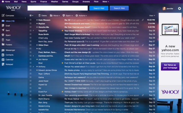 Yahoo Mail Desktop - Inbox Message List
