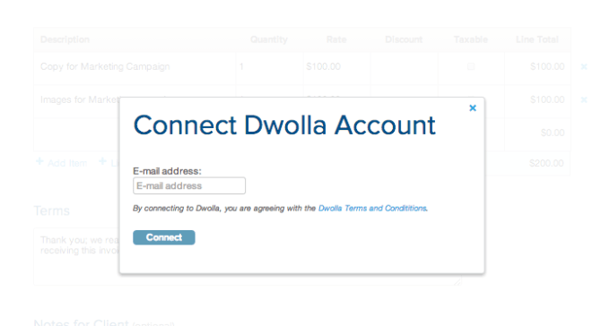 GoDaddy and Dwolla - Connet with Dwolla