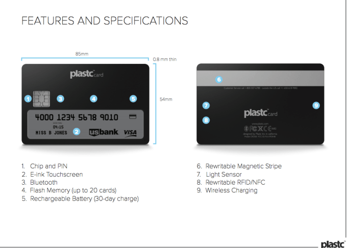 Plastc features and specifications