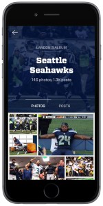 Fancred app with Seattle Seahawks fan photo album.