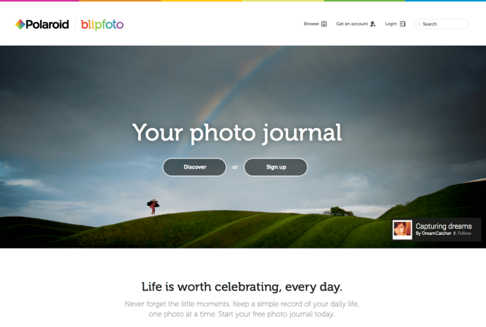Polaroid Blipfoto webpage