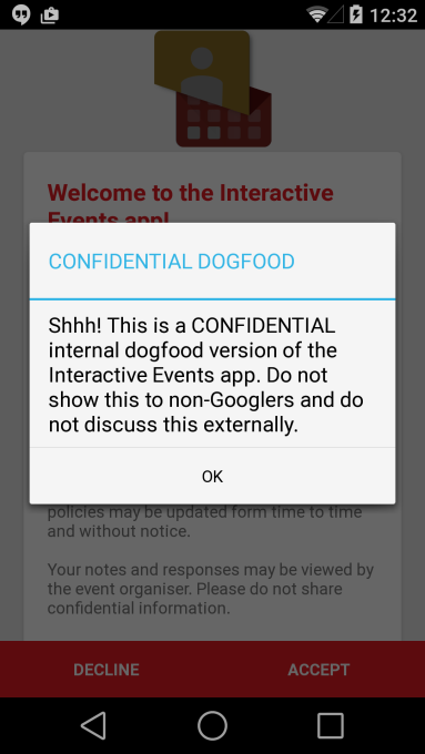 dogfood-events-warning