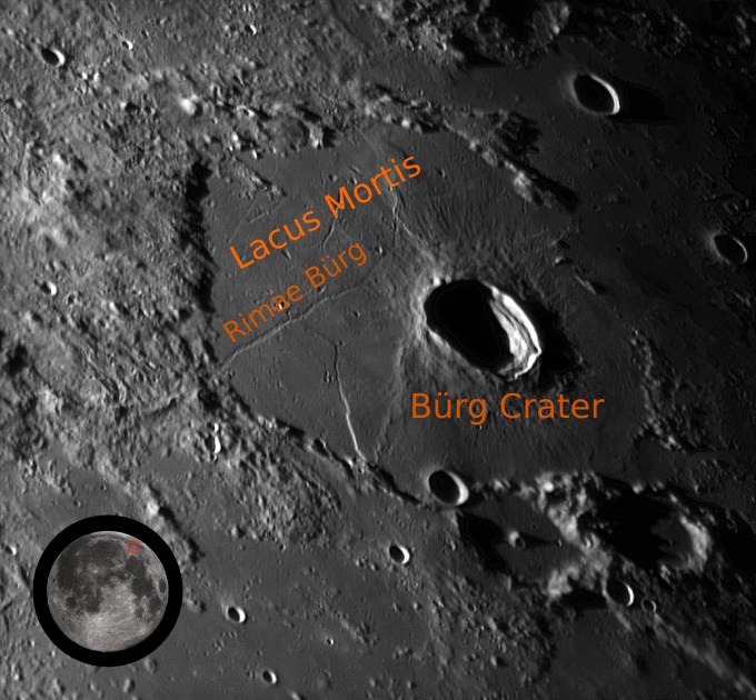 Two lunar skylights, what lunar scientists believe are the collapsed ceilings of ancient lava tubes, are known to exist in the Rimae Burg Rille structure in Lacus Mortis, Latin for “Lake of Death.” Astrobotic intends to make a precision landing at 100 meters offset from the edge of the skylight in the effort to win the XPRIZE.