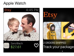 Etsy Apple watch screen confirming purchase.