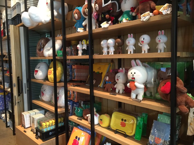 Line's coffee shop also has a gift store. So many things on sale here -- seriously potential to drop a lot of money if I'm not careful...