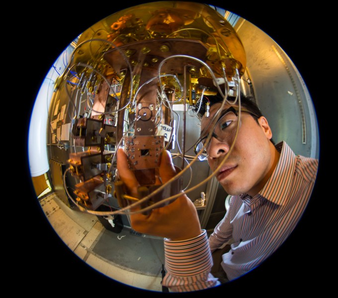 IBM researcher Jerry Chow in the quantum computing lab at IBM's T.J. Watson Research Center.