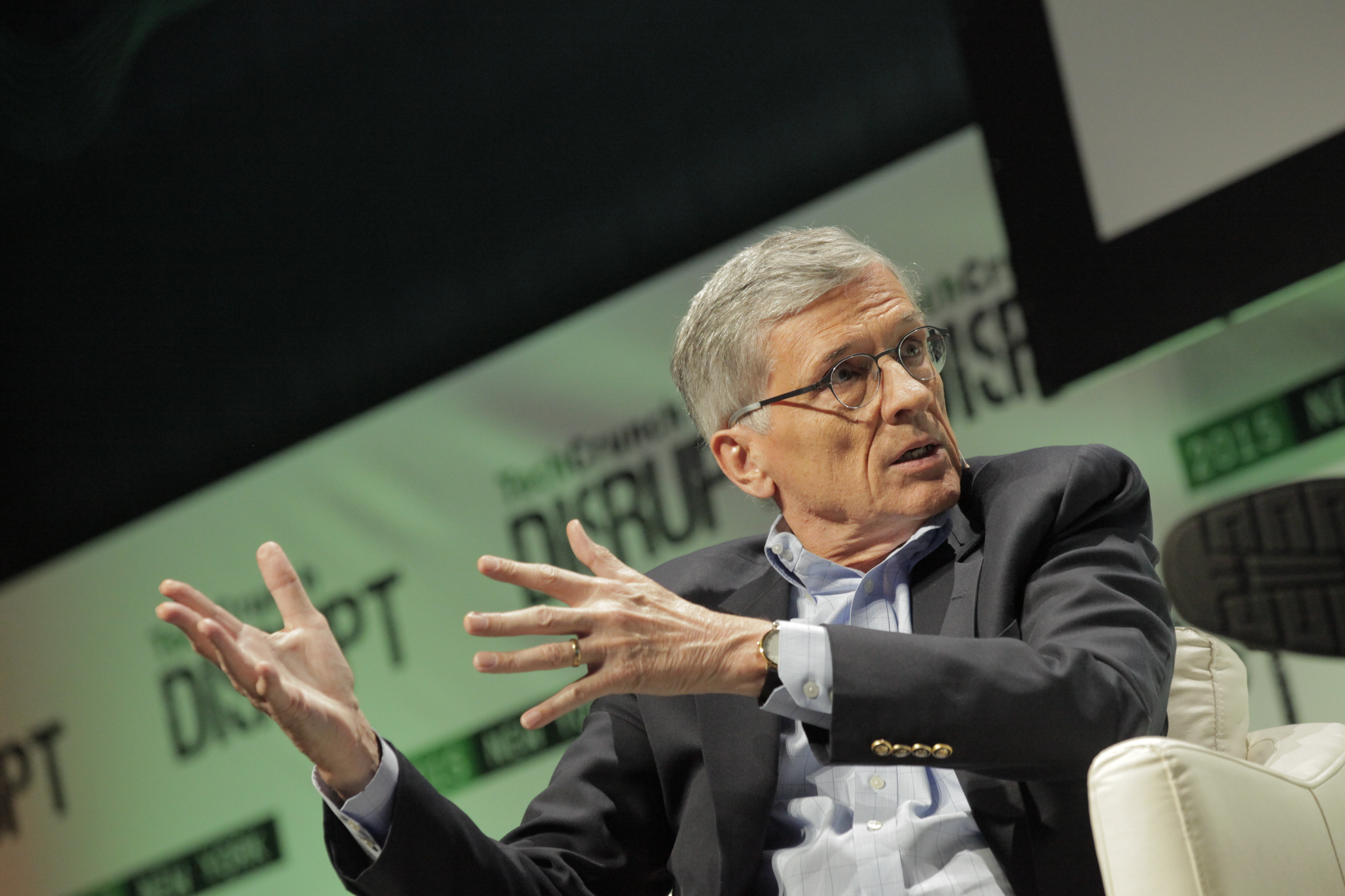 FCC Chairman Tom Wheeler at Disrupt in 2015.