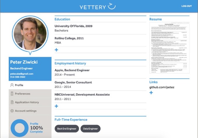 vettery profile