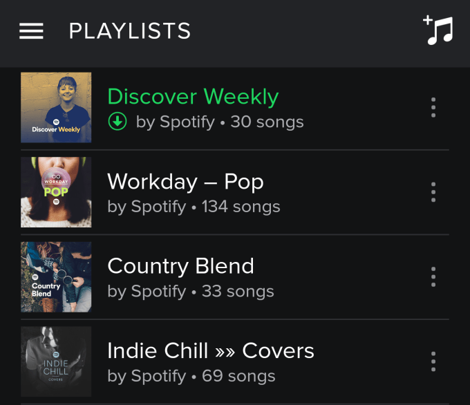 Discover Weekly - Playlists Android