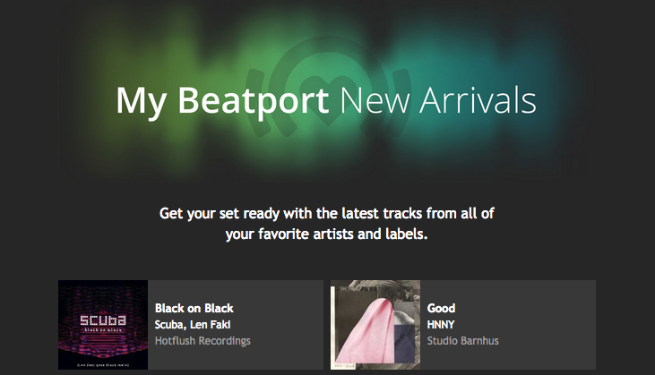 This is what a weekly email from Beatport looks like. It's catered to me based on artists I follow.