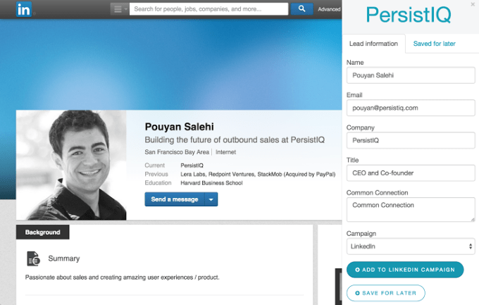 PersistIQ LinkedIn