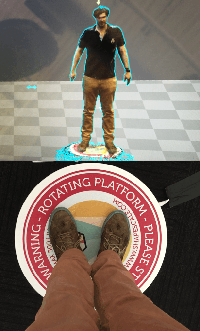 The rotating ShapeScale generates a VR avatar of you to track your fitness 