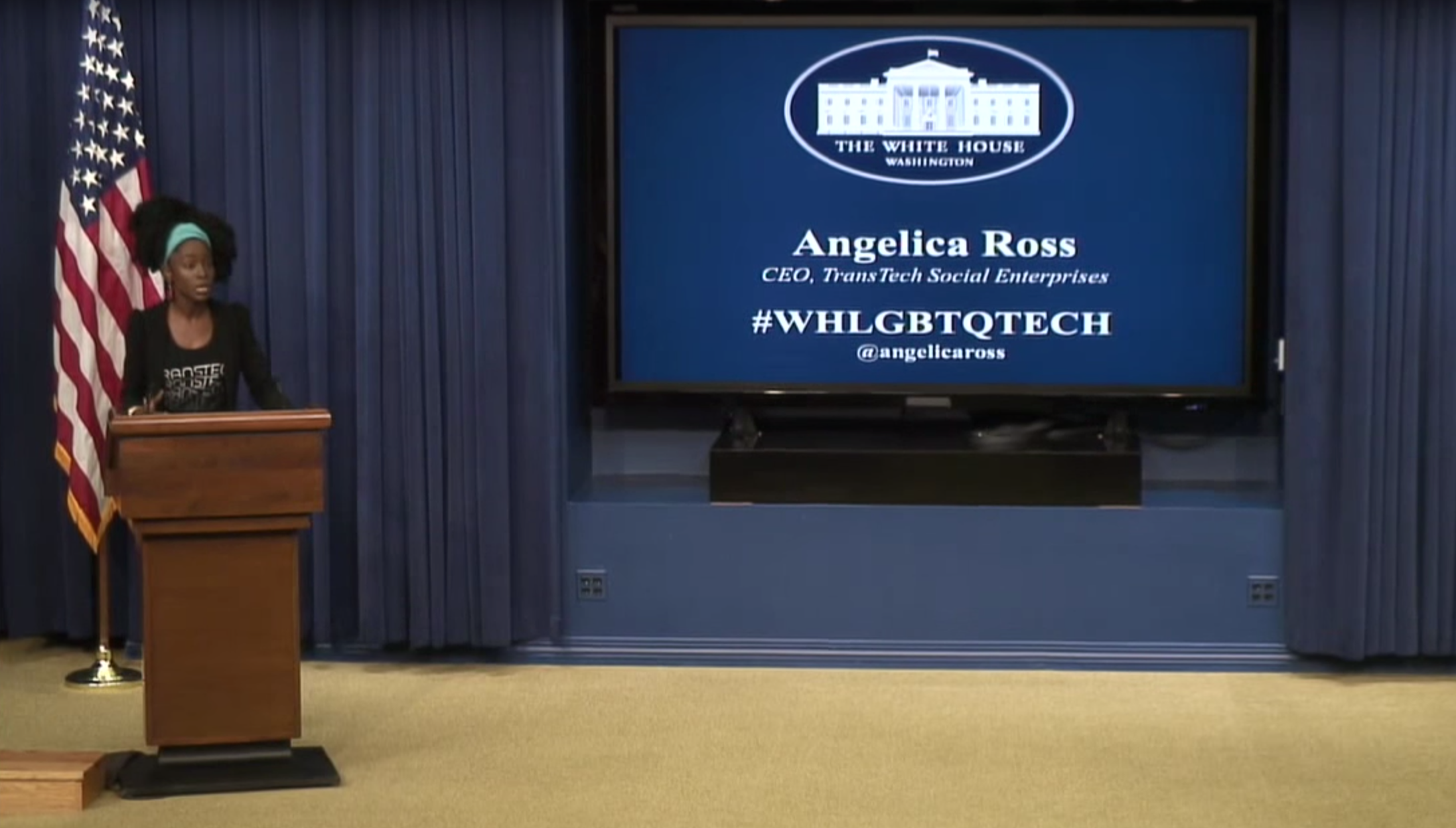 Angelica Ross at the White House LGBTQ Tech and Innovation Summit in August 2015 