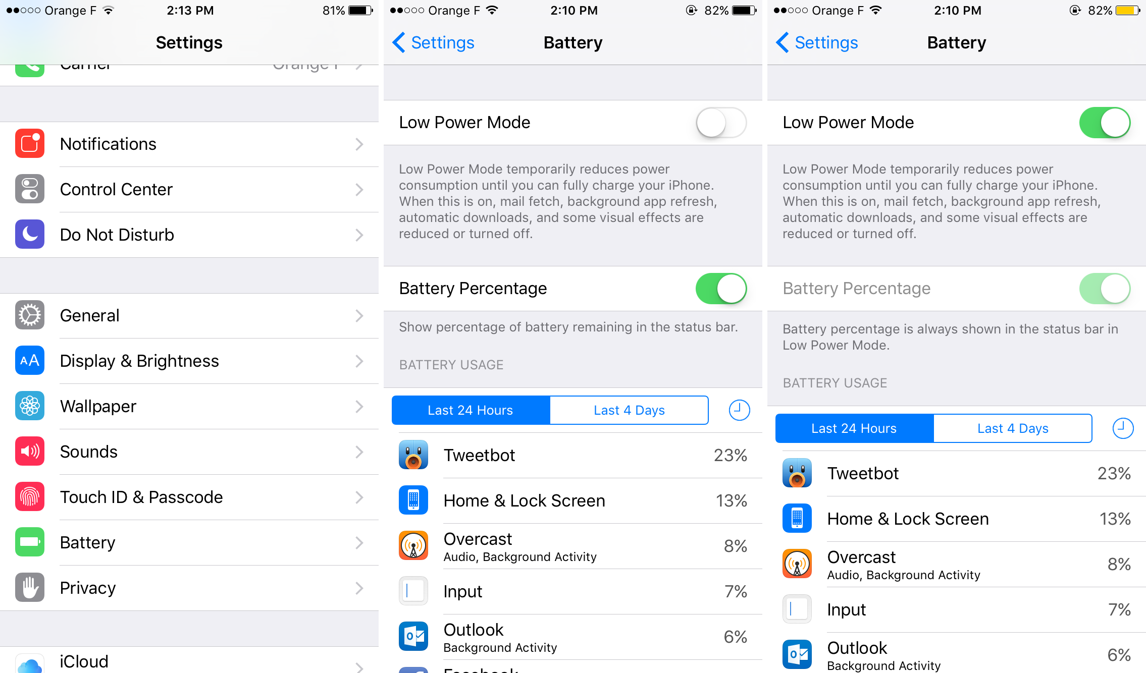 iOS 9 - Low Power Mode