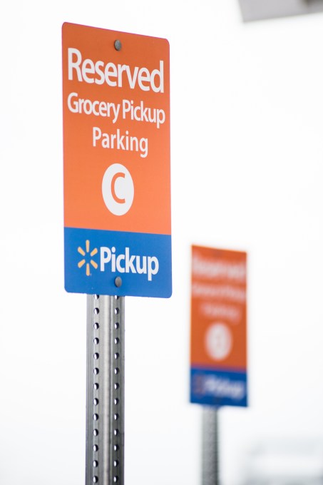 Walmart Online Grocery Pickup - Designated Parking Signs