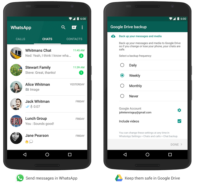 You Can Now Back Up WhatsApp Messages, Photos And Videos To Google Drive | TechCrunch