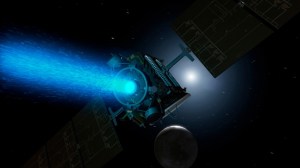 Illustration of Dawn spacecraft with traditional ion propulsion / Image courtesy of NASA/JPL