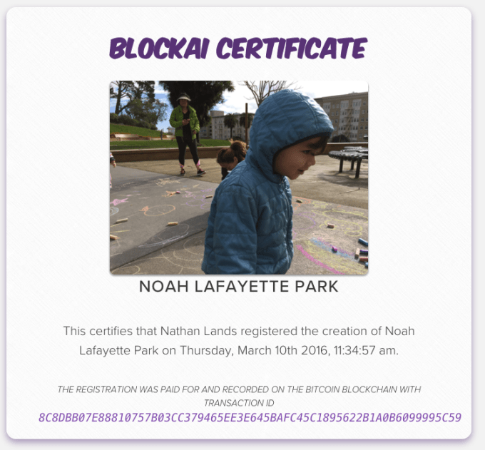 Blockai Certificate