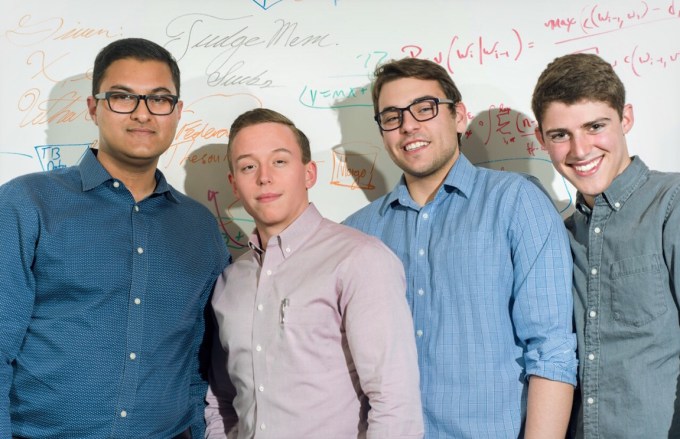Founding Team - Zaid, Carson, Adam, Ryan (LTR), with Whiteboard