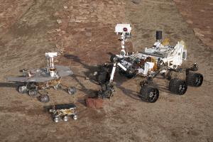 NASA's Martian rovers. From left to right, Spirit/Opportunity, Sojourner, Curiosity / Image courtesy of NASA