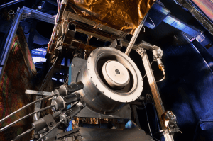 A Hall thruster tested at NASA Glenn Research Center/ Image courtesy of NASA
