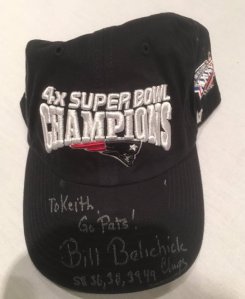 Bill Belichick autographed New England Patriots -- 4x Super Bowl Champion Hat