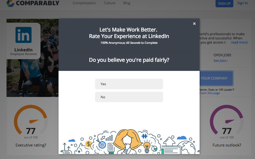 In sixty seconds, you can rate your company 