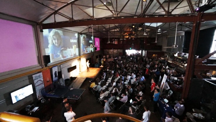 HAX batch VIII demo day at the Folsom Street Foundry in San Francisco.