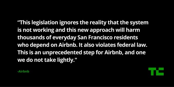 airbnb sues SF