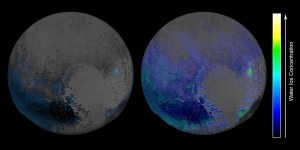 Spectral features of water ice across Pluto's surface / Image courtesy of NASA/JHUAPL/SwRI