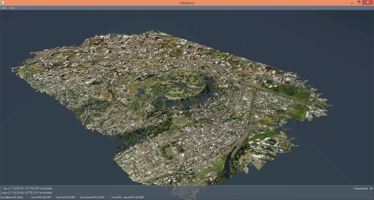 An example of Lockheed's photogrammetry in action -- a 3D map of Oahu.