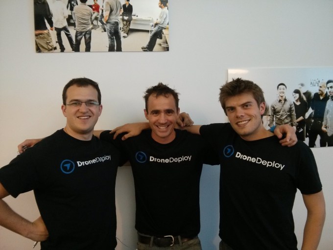 DroneDeploy founders Mike Winn, Nick Pilkington and Jono Millin at AngelPad in 2013.