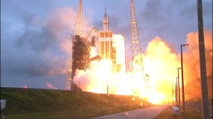 Launch of Orion atop the Delta IV-Heavy rocket for Exploration Flight Test 1 / Image courtesy of NASA