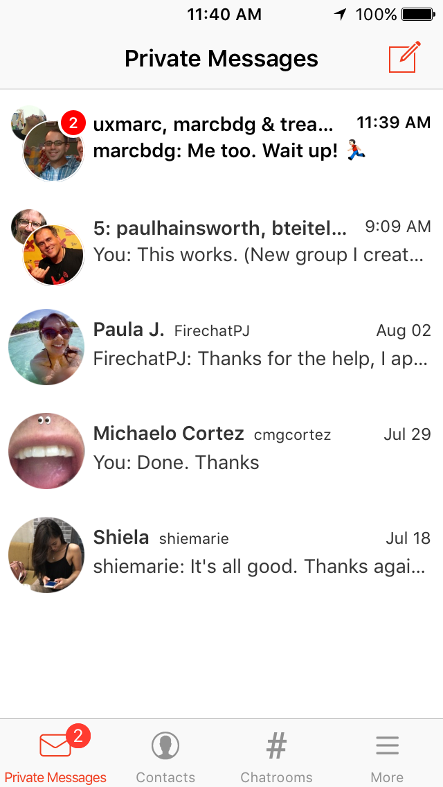 FireChat Offline Private Group Messaging