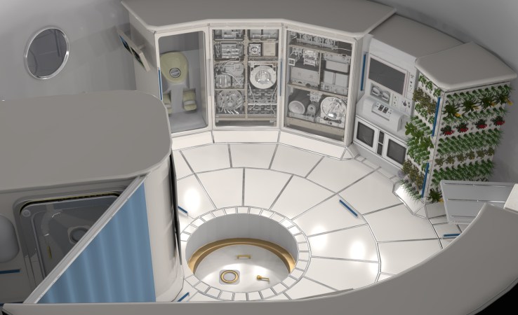 NASA concept of the interior of a habitable module.