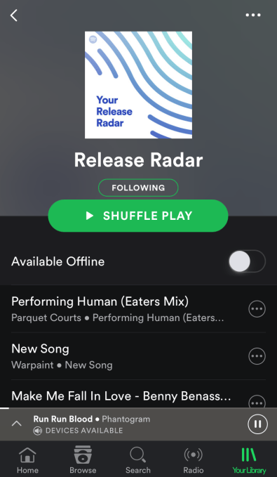 Release Radar Playlist