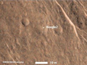 The Beagle 2 lander was identified on the surface of Mars from NASA's MRO satellite / Image courtesy of NASA
